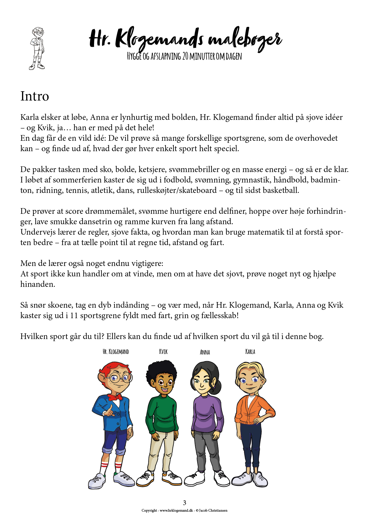 Hr. Klogemands malebog #20 - den tyvende med sport (LIGHT UDGAVE) - Billede 2