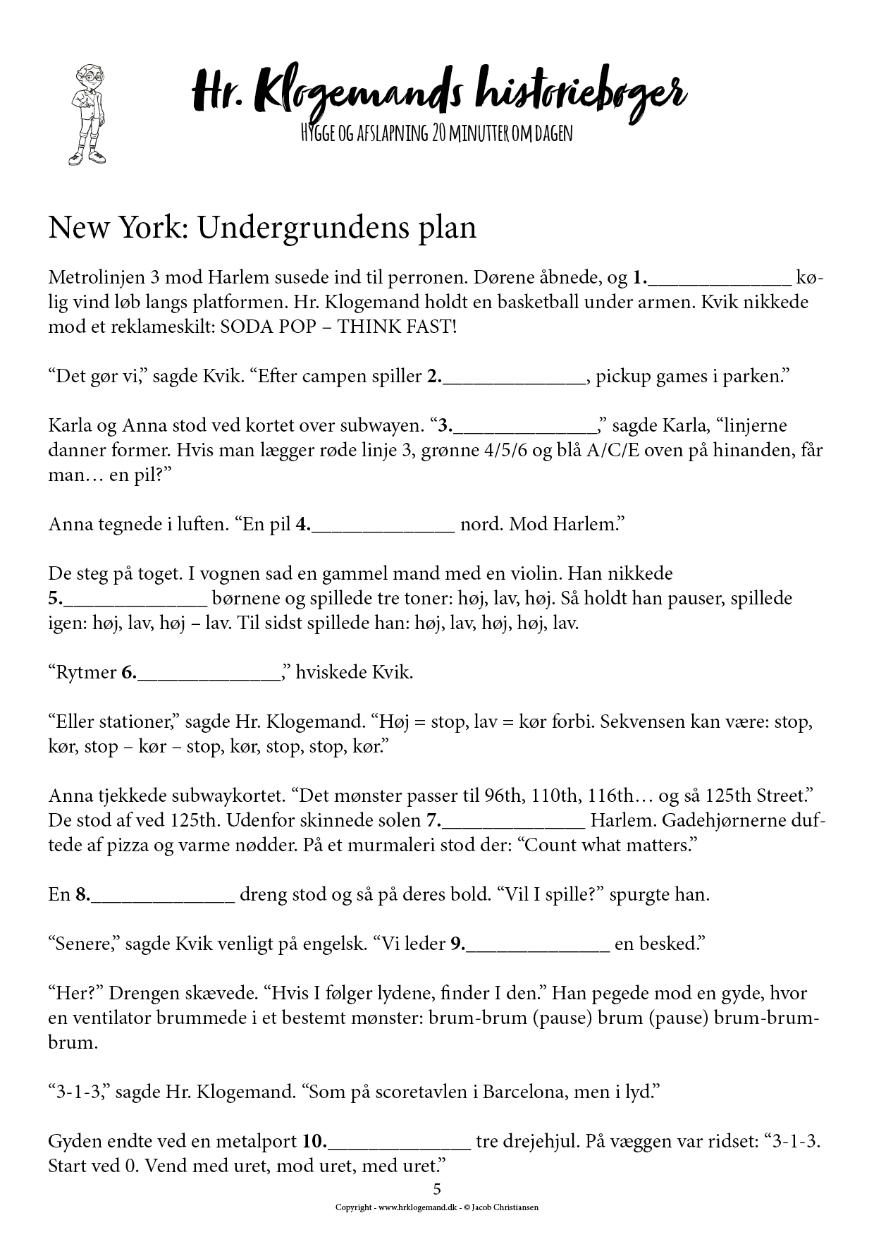 Hr. Klogemands historiebøger #3 - New York: Undergrundens plan - (LIGHT UDGAVE) - Billede 3