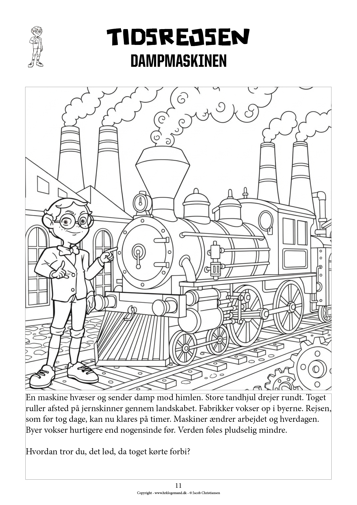 Hr. Klogemands Tidsrejsen - Farv historien #1 - fra ild til måne - LIGHT UDGAVE - Billede 8