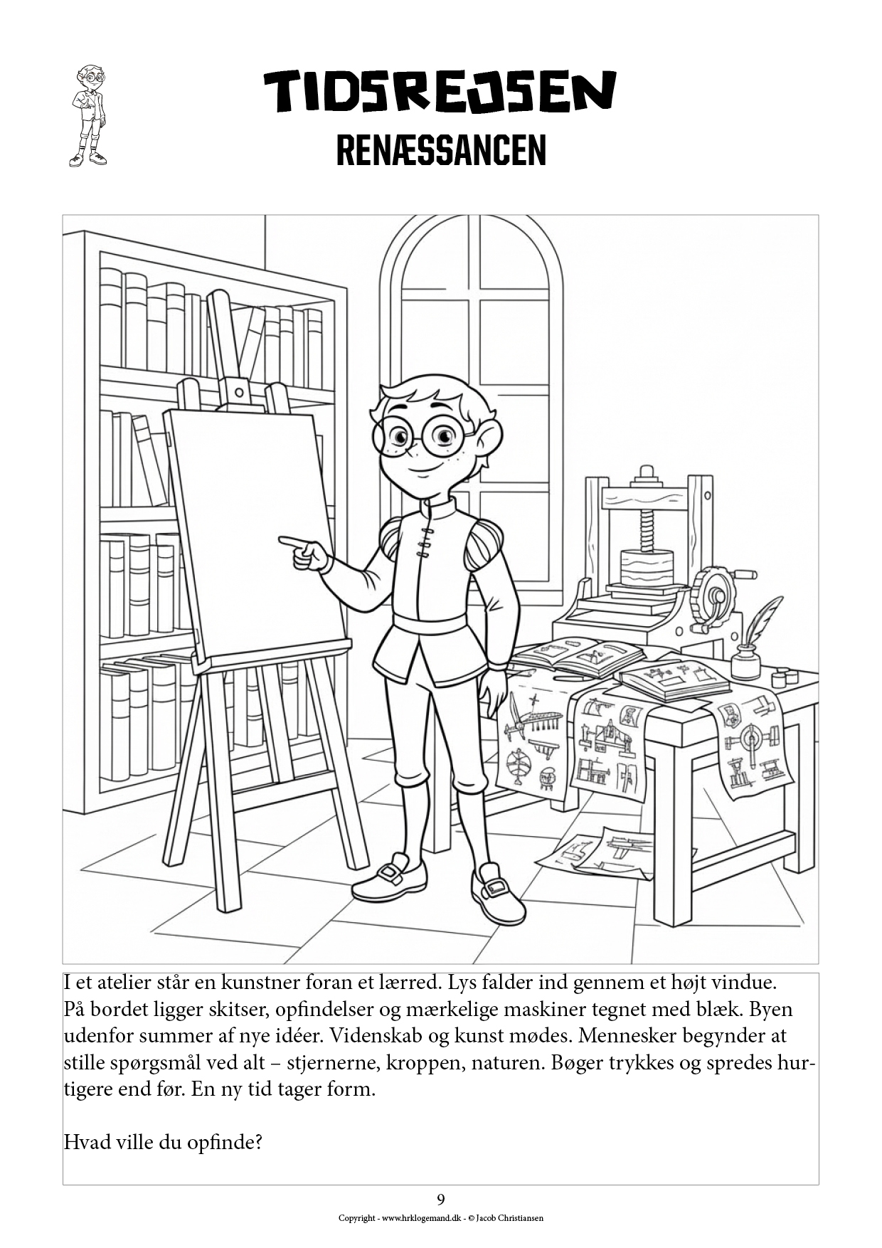 Hr. Klogemands Tidsrejsen - Farv historien #1 - fra ild til måne - LIGHT UDGAVE - Billede 6